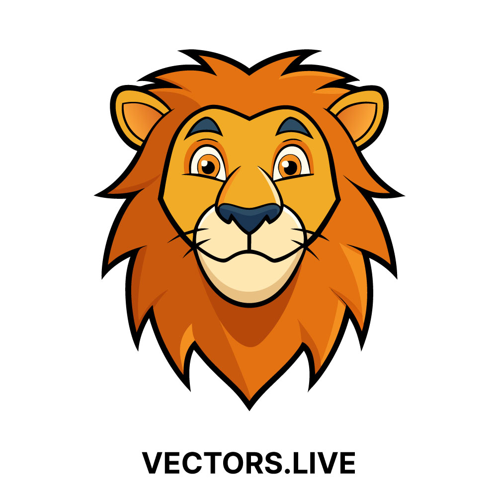 Cartoon lion head
